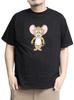 One Colors TOM AND JERRY Men's Short Sleeve T-Shirt with Character All-Over Print, Crew Neck, Size 3L, Black (49)