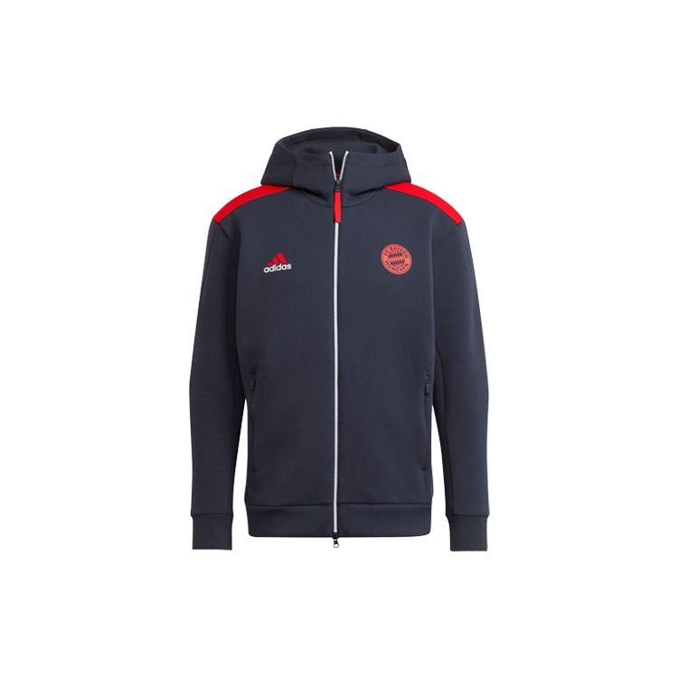 Men s adidas Fcb Zne Bayern Munich Black Soccer/Football Training Sports Hooded Jacket Deep Navy Blue GT7084 XL