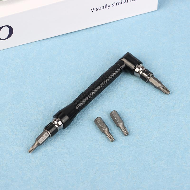 L-förmiger 1/4 Sechskant-Schraubendreherbit 90 Grad Doppelkopfgriff Schwarz 6,35 Schraubenschlüssel 10-teiliges Gelbes Klebeband Schraubendreherbit Werkzeugset