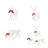 Christmas Reindeer Decoration Outdoor Light Up Deer Family with Warm Light 2D Standing Deer for Holiday Yard Garden Lawn Decor