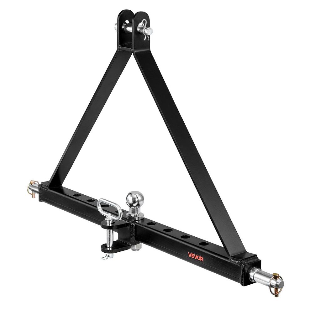 3 Point Trailer Hitch with Trailer Ball, 3 Pt Quick Hitch Attachment, Tractor Tow Drawbar Adapter, Compatible with Category 2 Tractor, Kubota,