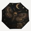 Bohemian Moonlit Moth Wall Decal - Celestial Boho Decor Sticker Umbrella, Portable 3-Fold Compact Umbrella for Men & Women R147
