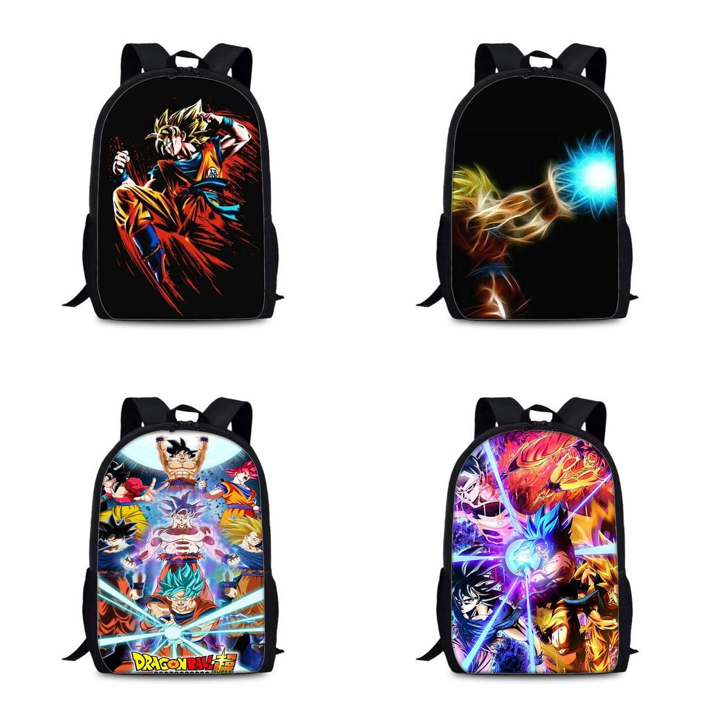 Dragon Ball Goku Printed Nylon Book Backpack For Students And Daily Use
