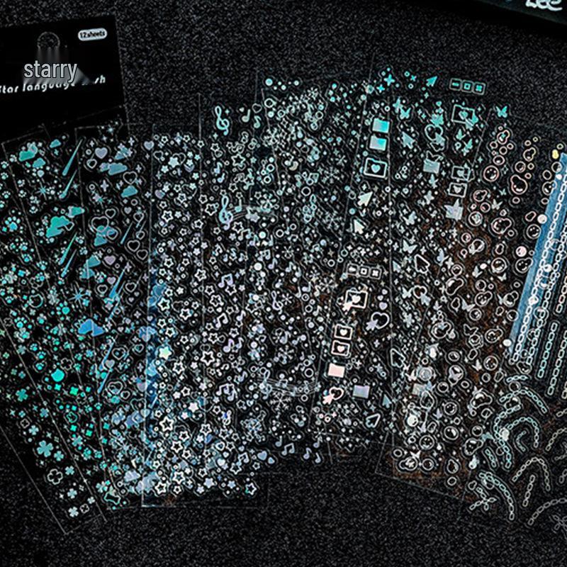Starry Moon Waterproof Transparent Stickers for DIY Crafts & Decorative Phone Cases