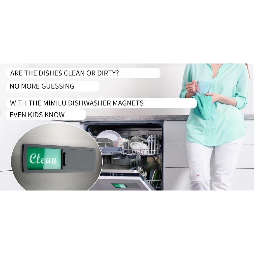 Dishwasher Magnet Clean Dirty Sign,Kitchen Deco/Easy to Read & Slide Dishwasher sign Indicator Sign,Strong Magnet Options Indicator Tells Whether