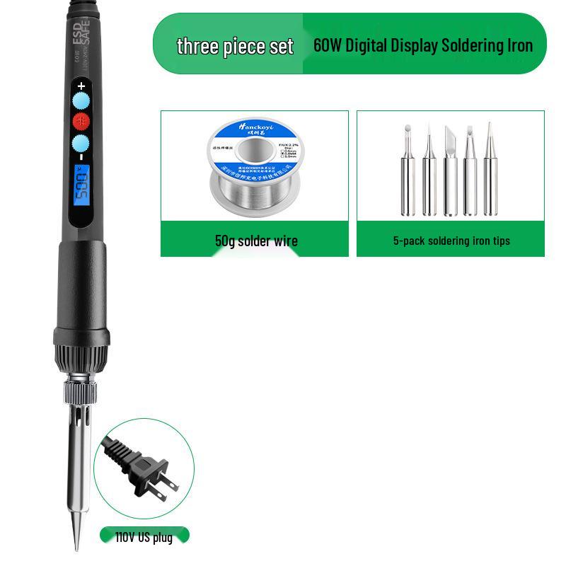 Digital Display Temperature Control Electric Soldering Iron Set for Home Repair & Welding