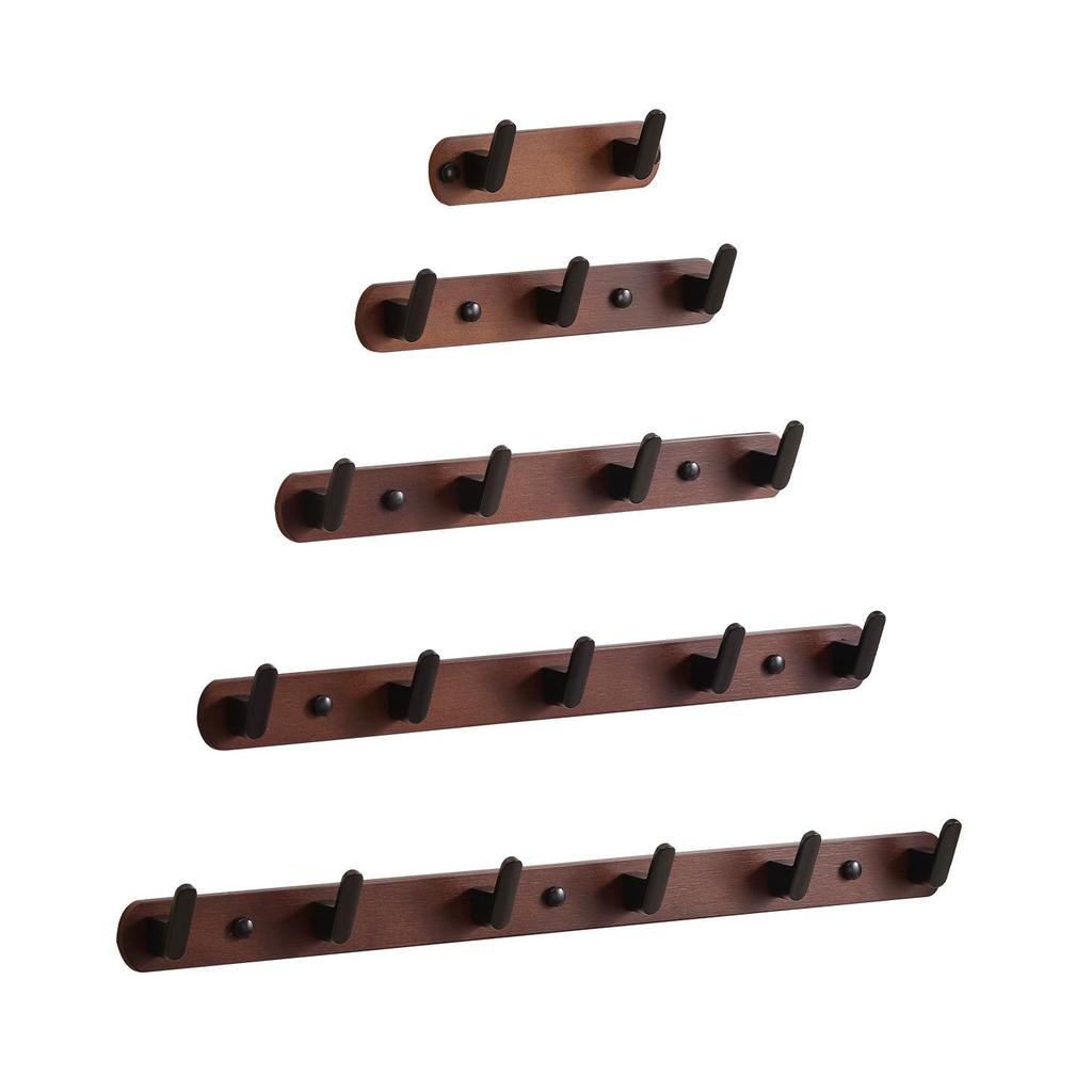 Walnut No-Drill Wall-Mounted Hook – Solid Wood Multi-Purpose Hook for Bedroom, Kitchen, Bathroom, and More.