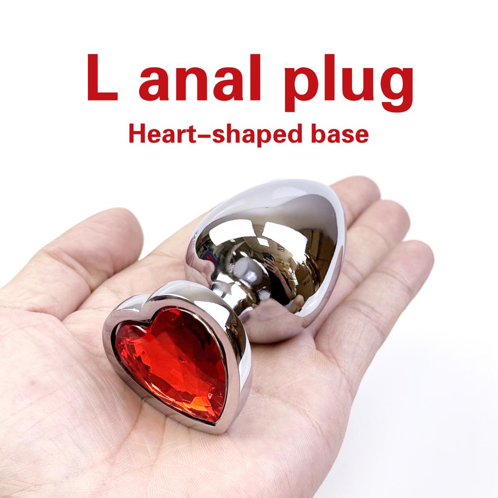 Heart-shaped metal anal plug  Beginner's anal plug  Anal massage dilator  Adult couples sex toy  Masturbation stimulation tool