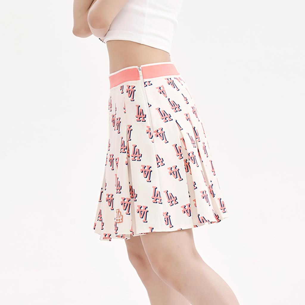 New MLB Los Angeles Dodgers Casual Short Skirts Women's Cream 3FSKM0133-07CRS