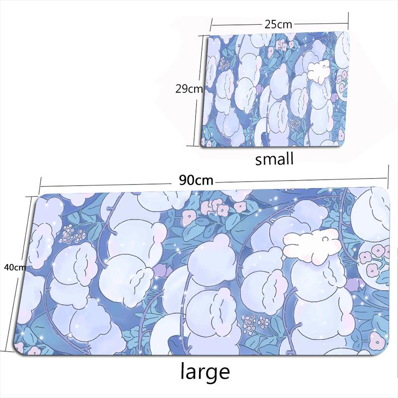 Cute Pink Tulips Mouse Pad Desk Mats Kawaii Large Office Keyboard MouseMat Purple Rugs Mousepad Cartoon Girly Gamer for Laptop