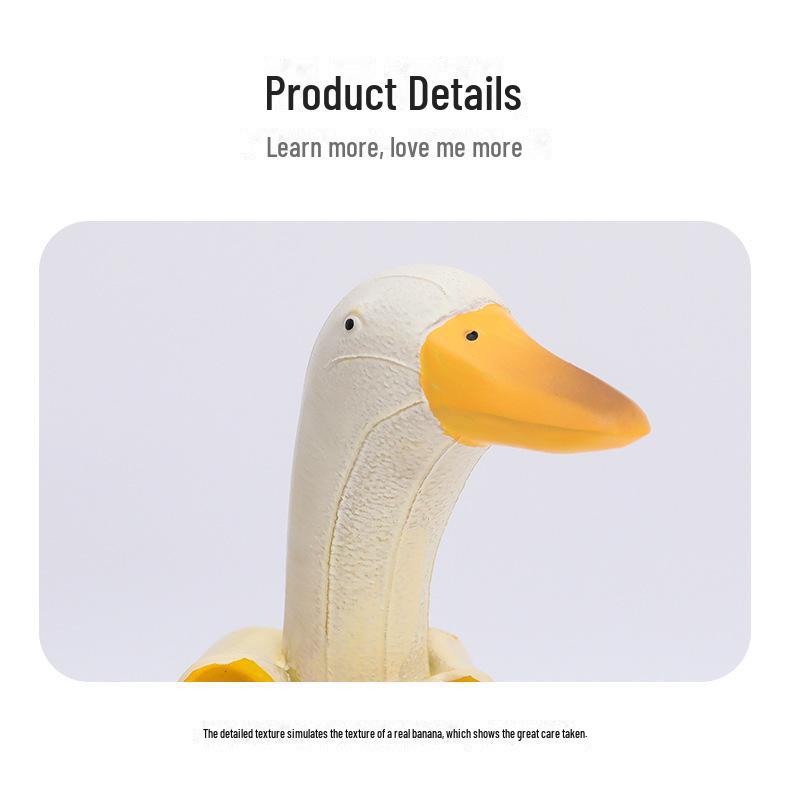 Funny Cute Cartoon Duck Banana Resin Decoration - Creative Home or Birthday Gift