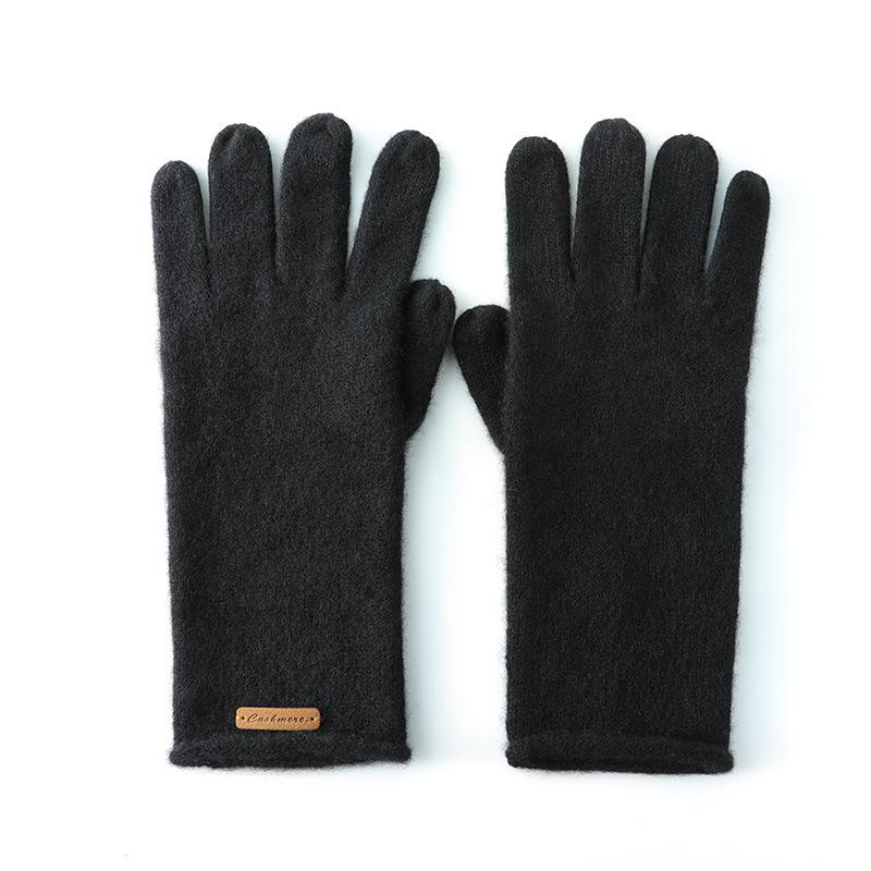 

Gloves Cashmere Autumn and Winter New Unisex Striped Warm Cycling Windproof Knitted Five Fingers One size