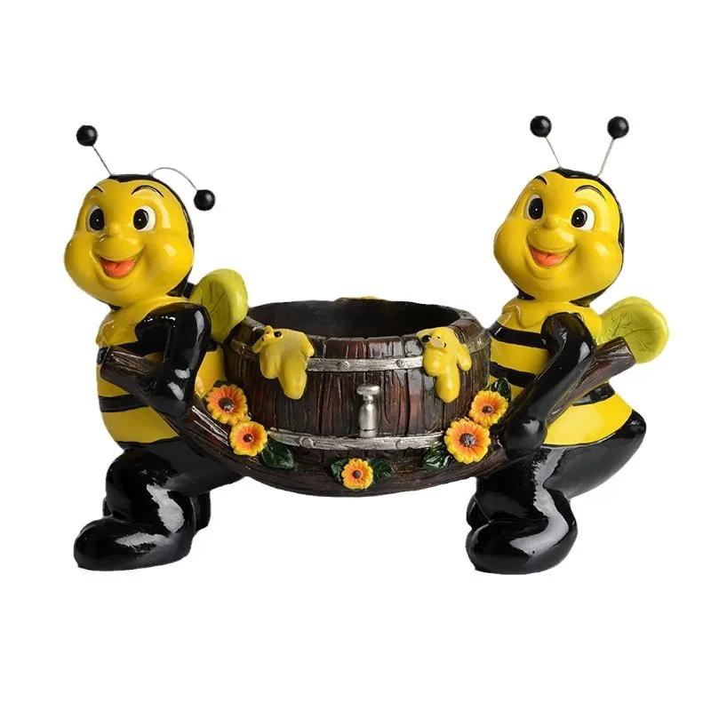 Cartoon Little Bee Resin Flowerpot Resin Handicrafts Flower Pot Plant Accessories Balcony Decorations Succulent Pot