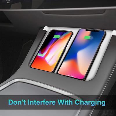 Alfombrilla de Carga Inalámbrica para Consola Central Para Tesla Model 3 Model Y 2017-2023 Accesorios Interiores de Consola Central Silicona