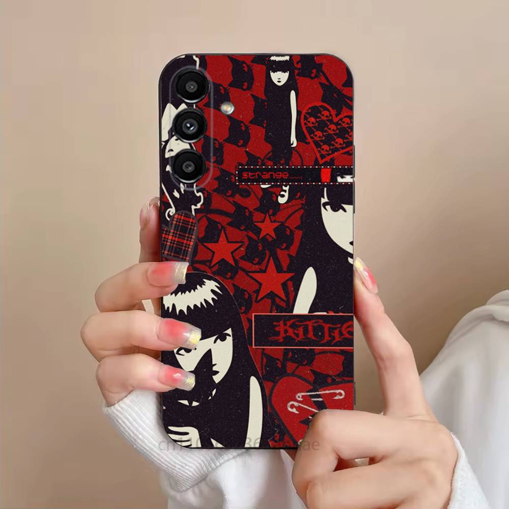Comics Emily The Strange Phone Case For Samsung S25,24,21,22,23,S30,Ultra,S20,Plus,Fe,Lite,Note,S10,S9,Black Soft Shell
