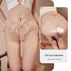 Women's Plus Size Lace Thong Panties - Transparent Open C-String