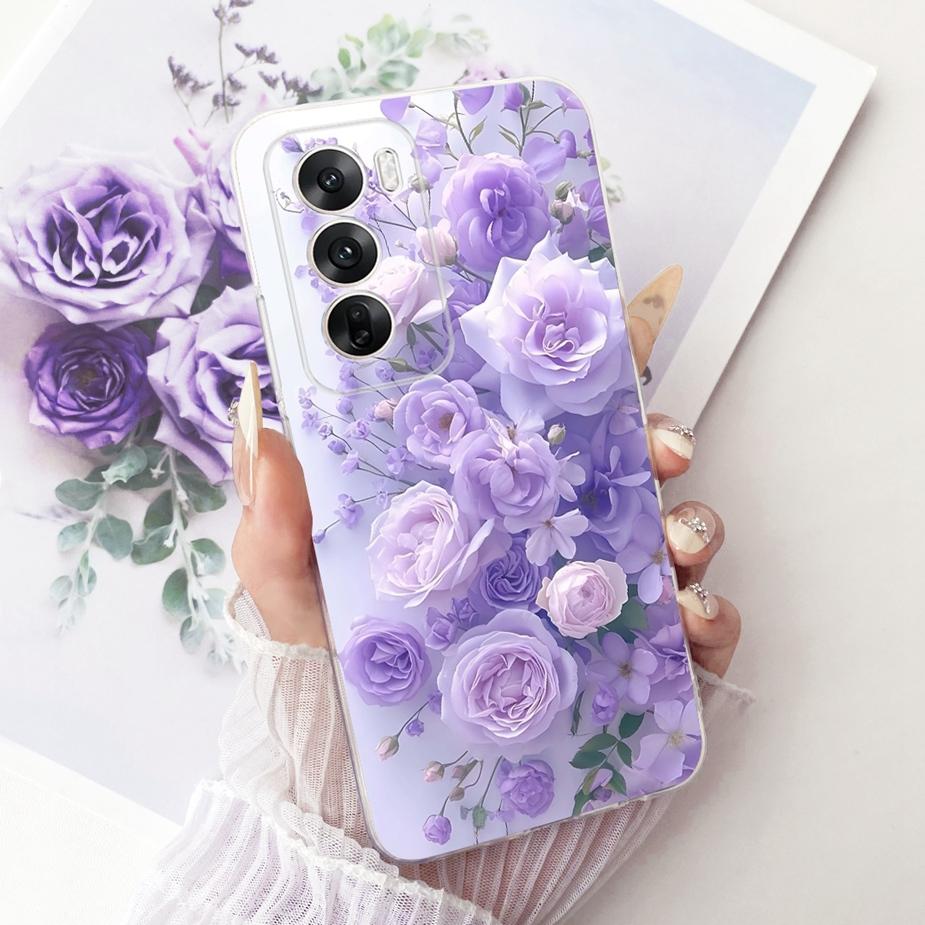 For Oppo Reno12 Pro Case CPH2629 Luxury Flowers Butterfly Painted Cover Soft Silicone Case For Oppo Reno 12 Pro Reno12 5G Fundas