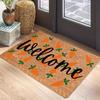 Welcome Carrot Pattern Carpet Mat Rug - Colorful Rabbit Silhouettes Paw Prints Easter Home Decoration Welcome Mat Kitchen Mat