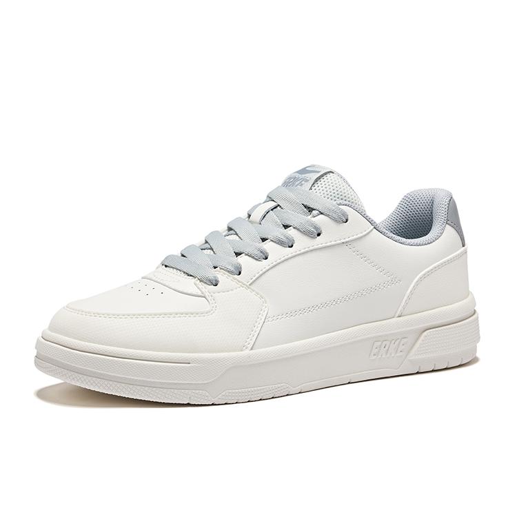 Erke Tianhe Trendy Versatile Wear-Resistant Non-Slip Low-Top Sneakers Men Sneakers Micro-Crystal-White Moonstone-Gray 51125101480-003