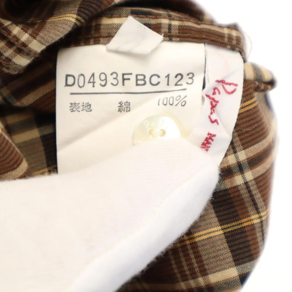 Papas made in Japan Chuck Muster Kurzarm Baumwollhemd L Braun Herren Gebraucht