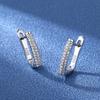 Elegant English Ear Buckle Zirconia Stud Earrings for Women - European & American Style