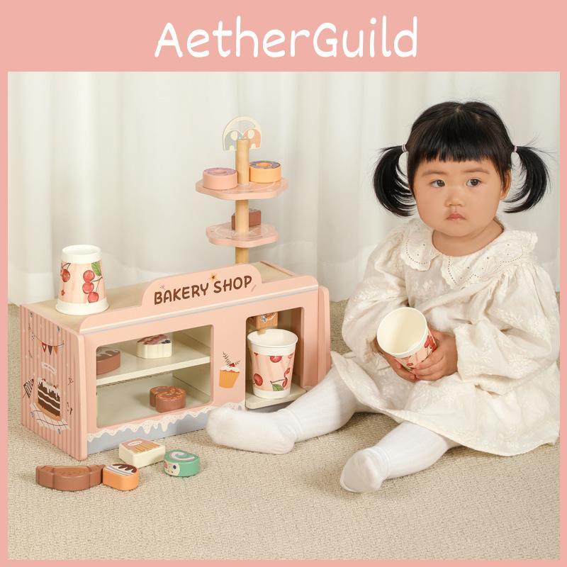 Pretend Bakery Wooden Store Toy Child Realistic Pastries Interaction Educational