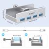 ORICO USB Hub Clip Type 5Gbps High Speed with Power Supply Port Bus Aluminum HUB Can Be Fixed To the Edge of Computer with USB Extension Cable