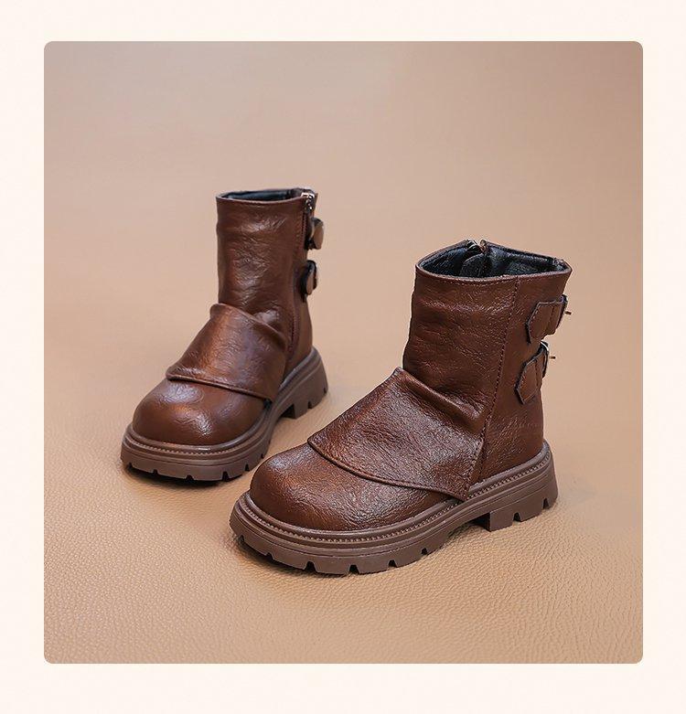 

Ботинки для девочек ботинки в британском стиле короткие ботинки для девочек-подростков ботинки принцессы-рыцаря 2025 весна и осень новые детские ботинки Мартин тренд 36 yards inner length 22.3 cm светло-коричневого