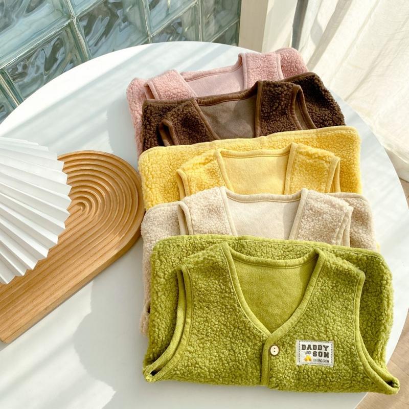 Children's Plush Vest Polar Fleece Sleeveless Jacket Thick Warm Kids Vest