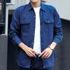 Spring Autumn Youth Men Denim Shirt Coat Long Sleeve Pure Cotton Plus Siz Turn-down Collar Casual Koreon All-match Jackets