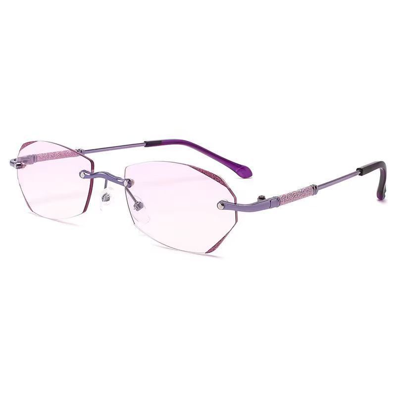 Reading Glasses Anti-blue Trimmed Starlight Rimless Ultra-light Glasses