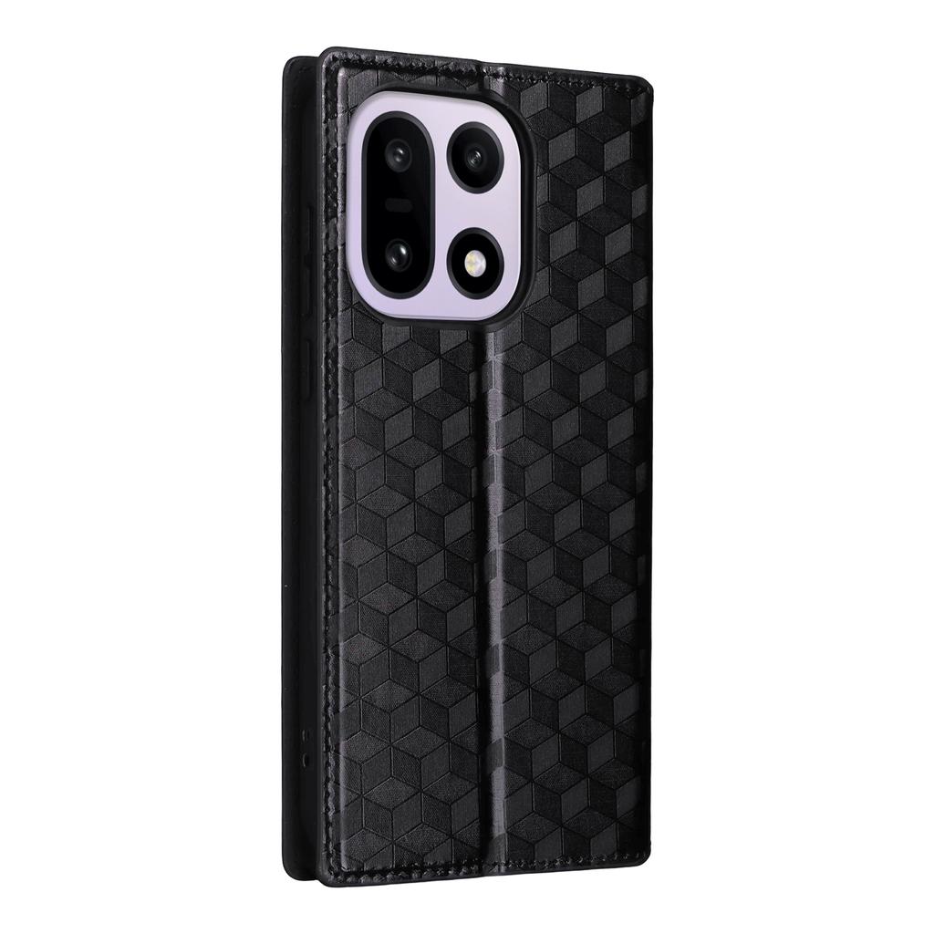 For OnePlus 15 5G Case Wallet Rhombus Imprinted PU Leather Phone Cover