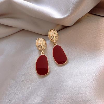 Earrings, Tassel Needles, High-end Earrings, Red Festive Earrings