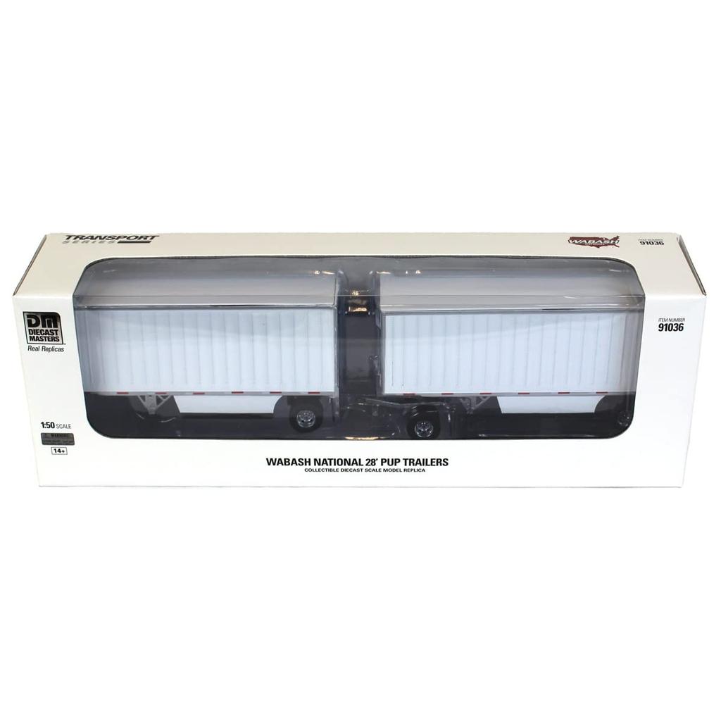 DIECAST MASTERS Wabash National 28F Pup-Anhänger Weiß Maßstabsmodell 91036 1/50