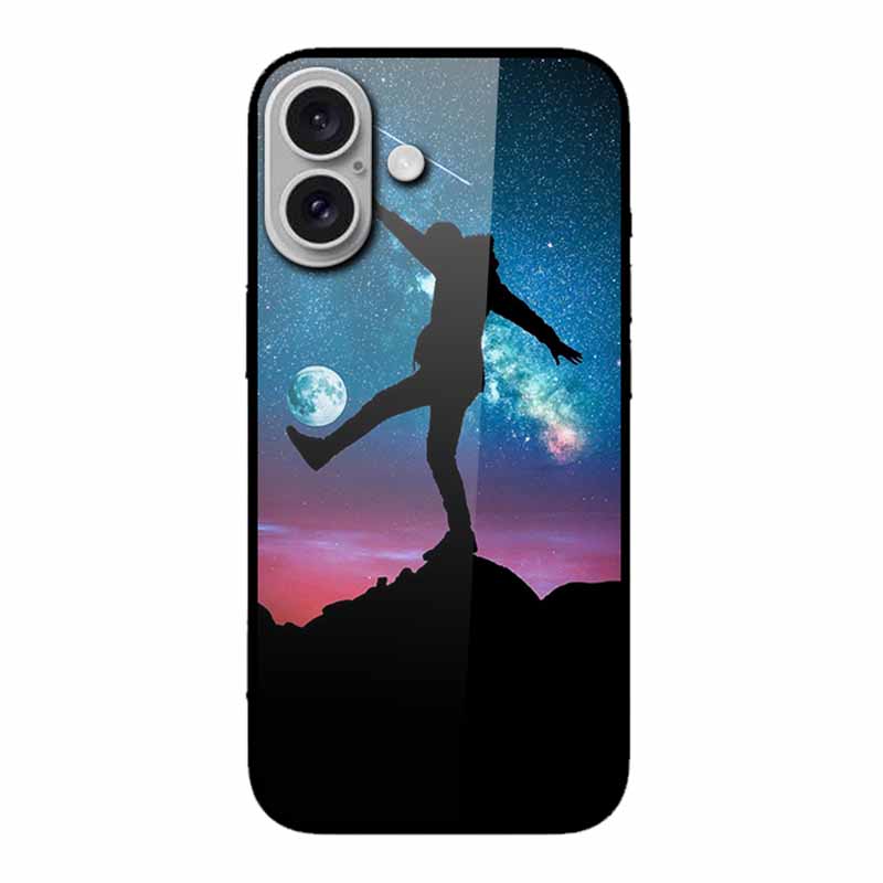 Glass Case For iphone 16 Plus 16Plus Coque Tempered Glass Hard Back Cover For iphone 16 Plus Phone Case Soft TPU Black Bumper