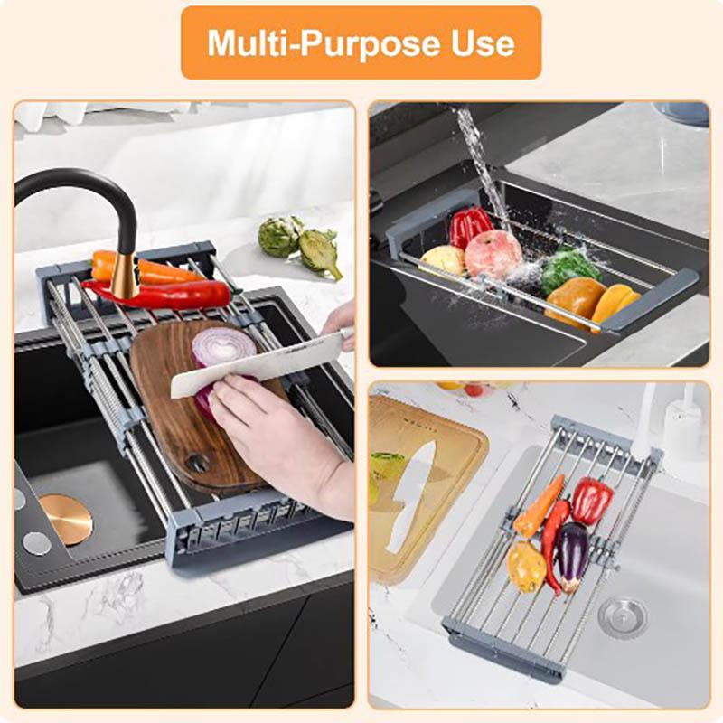 Kitchen Sink Drain Rack Dish Drain Rack Kitchen Basket Folding Drain Rack Stainless Steel Kitchen Sink Kitchen Washing Dishes