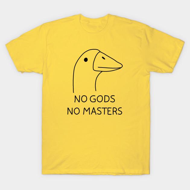 Men Black Print T-shirt No Gods No Masters No-Cut Transfer Paper Print Cotton Tshirt 4XL жёлтый