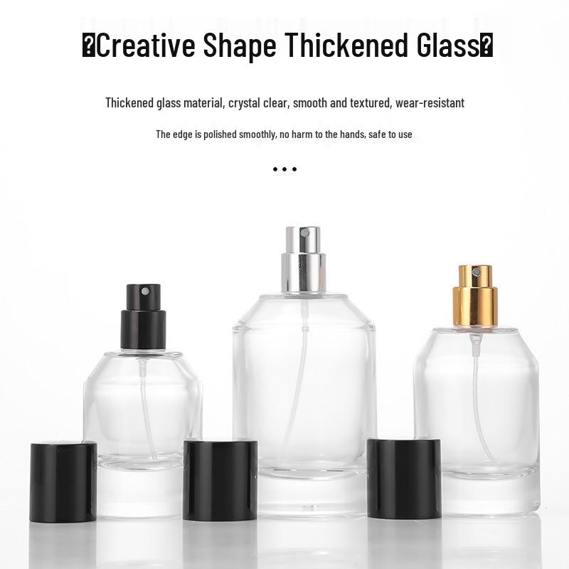 Elegant Crystal Glass Perfume Bottle 30ml/50ml - Refillable Flat Shoulder Design