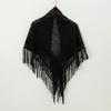 Retro Knitted Shawls Solid Color Women Shawls Casual Tassels Shawls  for Women