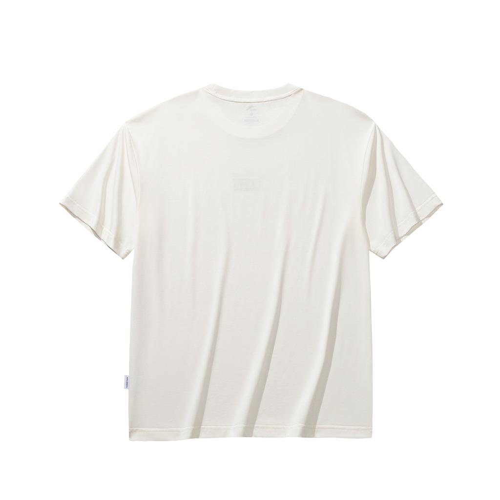 Anta Loose Short Sleeve Knitted T-Shirt Summer 2026 Unisex tops Ivory-White 972628106-1