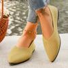 Casual Minimalist Design Pointed-Toe Knitted Women's Shoes Gentle and Elegant Women's Flat Single Shoes for Commuting
