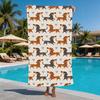 All Over Print Cute Dachshund Dog Beach Towel Quick Dry Sand Resistant Bath Towel for Beach Pool Camping Daily Use