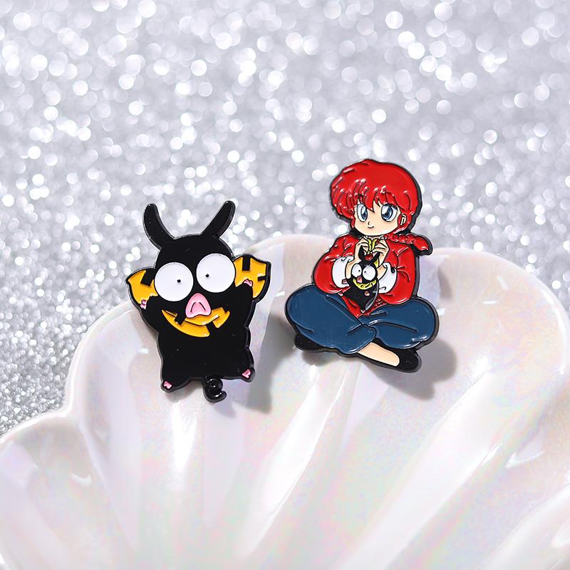 Anime Characters Enamel Pins Custom Cute Girl Pig Brooches Lapel Badges Clothes Funny Jewelry Gift for Kids Friends