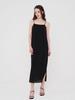 SISTERHOOD Wrinkle Slip Long Dress - Black