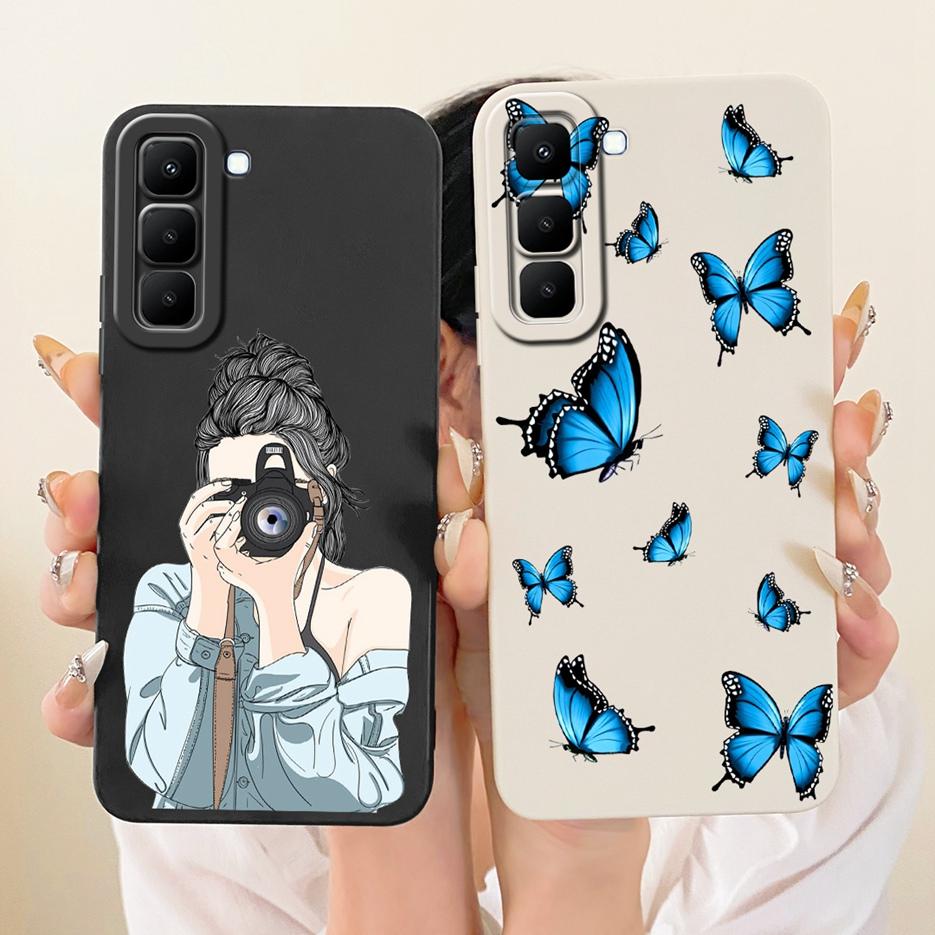 For Infinix Hot 70 5G Case X6895 X6895B Pretty Girl Sunflowers Painted Cover Soft TPU Phone Case For Infinix Hot 70 Hot70 Fundas