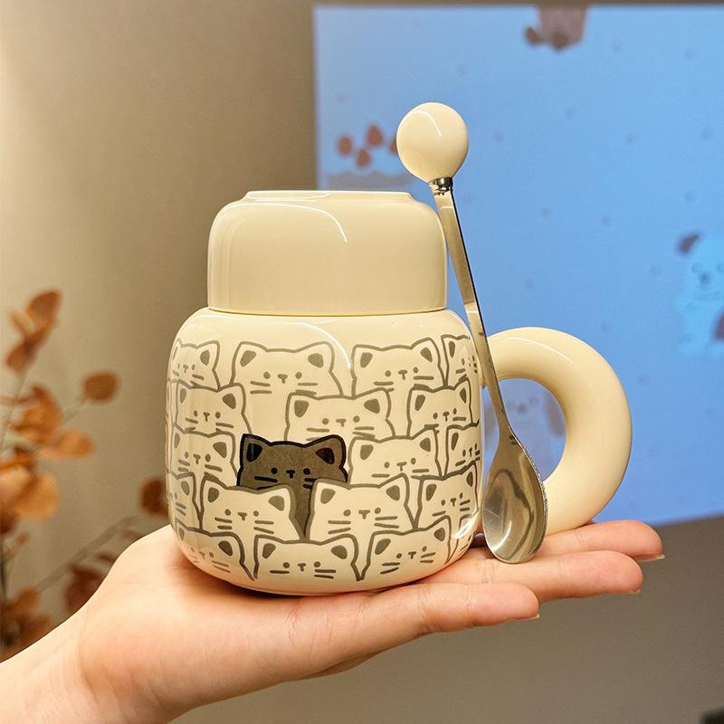 Souvenir Mädchen Niedliche Keramiktasse Katze Wasserbecher Kreative Praktische Tasse Herren Kaffeetasse Geschenk