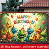 2D Colorful Dinosaur Happy Birthday Backdrop Jungle Theme Kids Party Decoration Banner