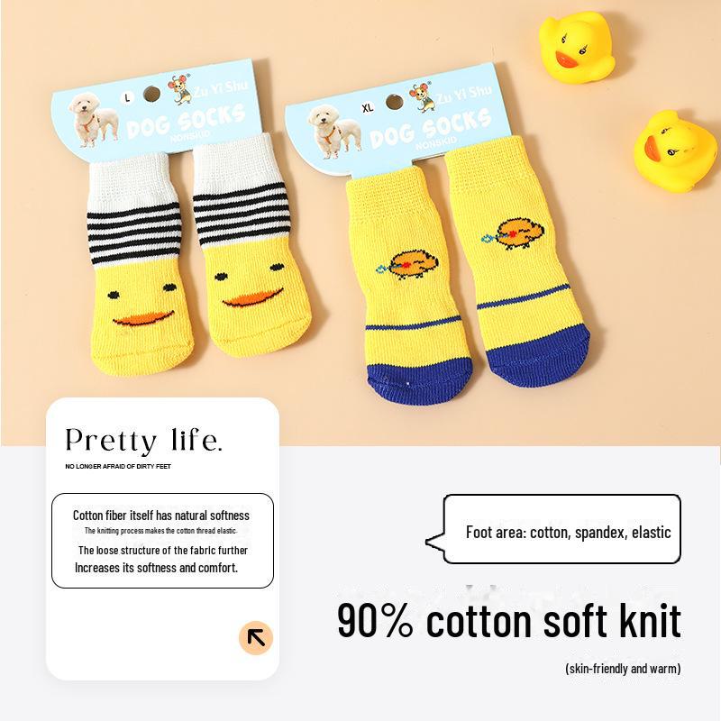 Rutschfeste Anti-Schmutz-Hundesocken: Sicher sitzende Fußabdeckungen für Haustiere für kleine bis mittelgroße Hunde und Katzen