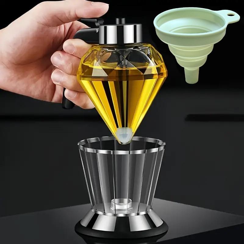 Ein Honigspender aus Glas für Olivenöl, exquisite Sirup- und Zuckerdosen, Salzbehälter, ein tropffreier Honigspender,