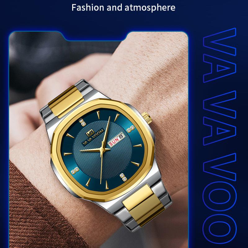 VA VA VOOM Business Men's Watch Calendar Quartz Waterproof Men's Watch